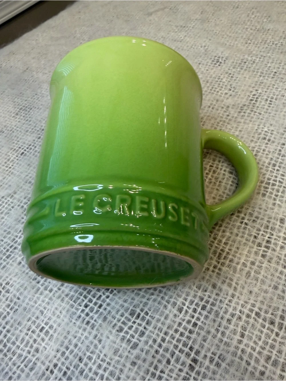Le Creuset Palm Green Coffee Mug EUC